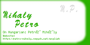 mihaly petro business card